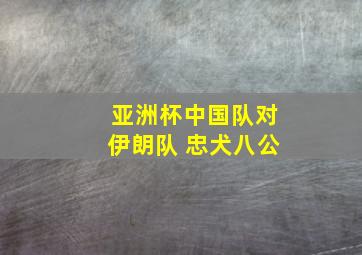 亚洲杯中国队对伊朗队 忠犬八公